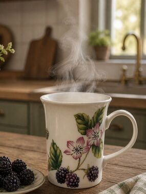 Crown Trent BlackBerry Fine Bone China Mug manufactured in England
